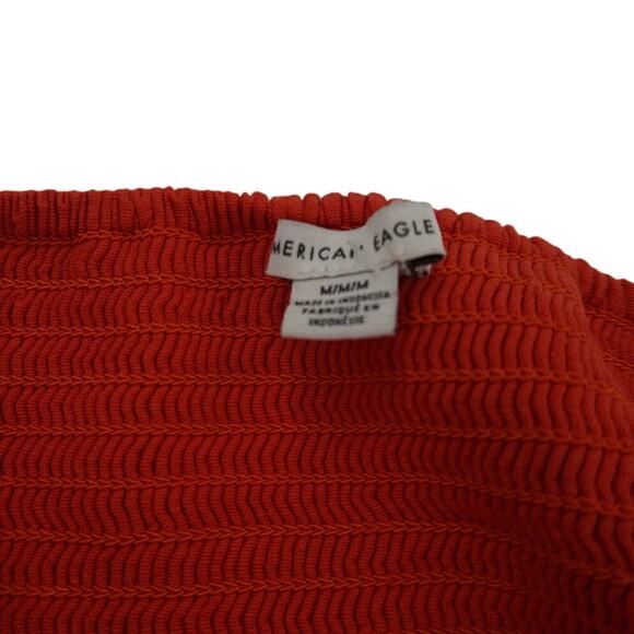 American Eagle Orange Linen Blend Halter Dress - Size M - Picture 4 of 5